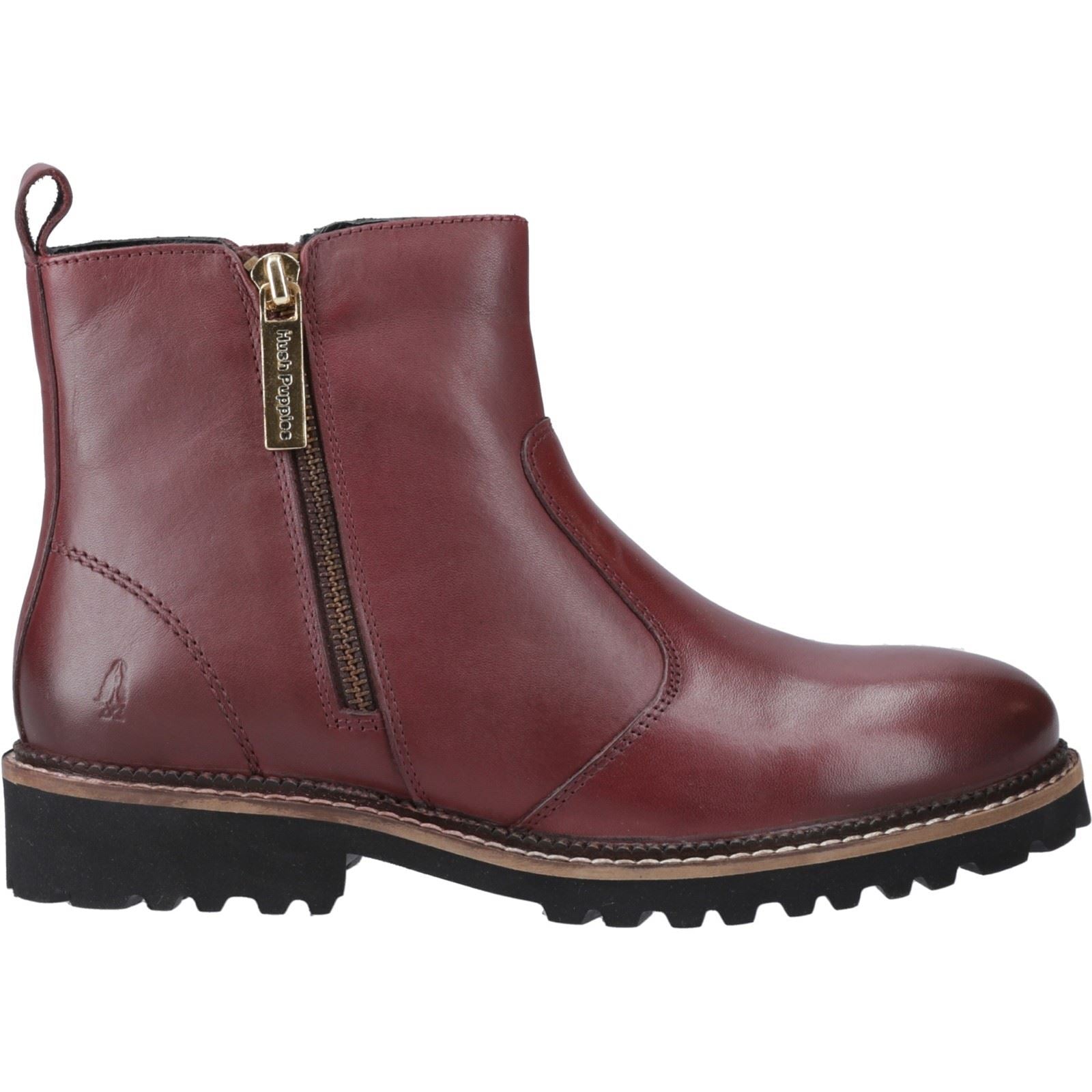 Hush Puppies Grace Zip Wildleder Damen Stiefel In Burgunderrot