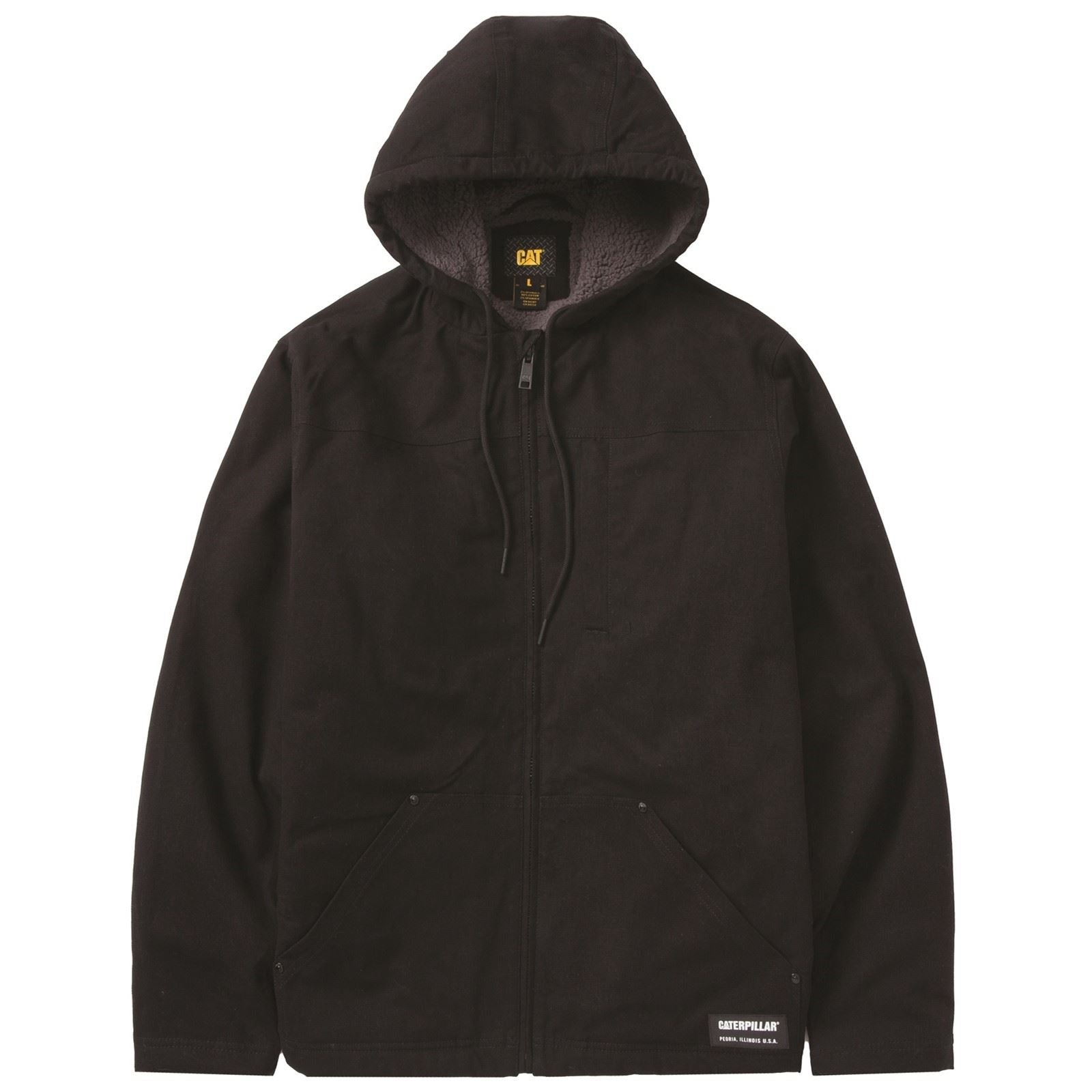 Caterpillar Hooded Sherpa Lined Herren Schwarze Farbe Fleecejacke