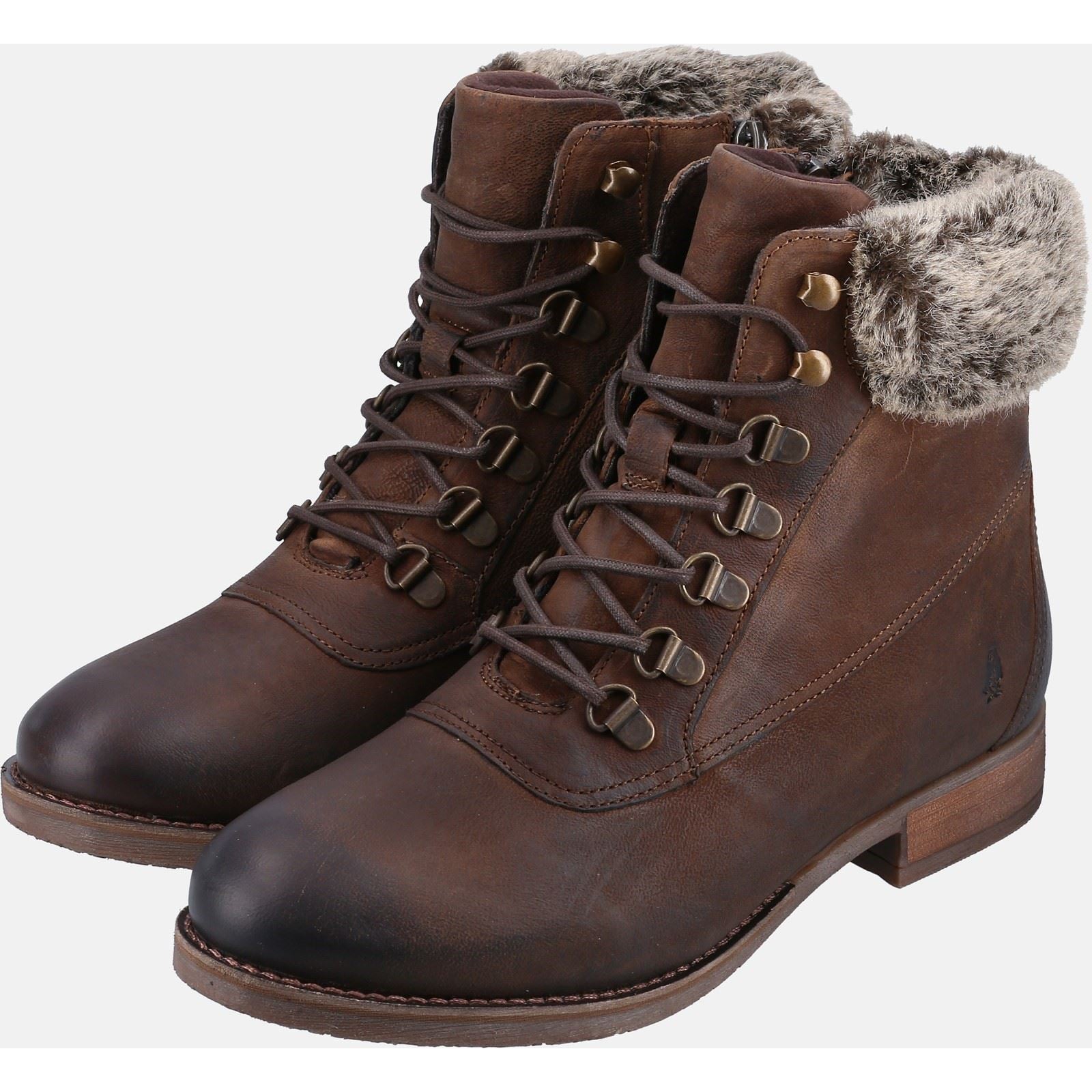 Hush Puppies Effie Kunstpelz Damen Braune Stiefel