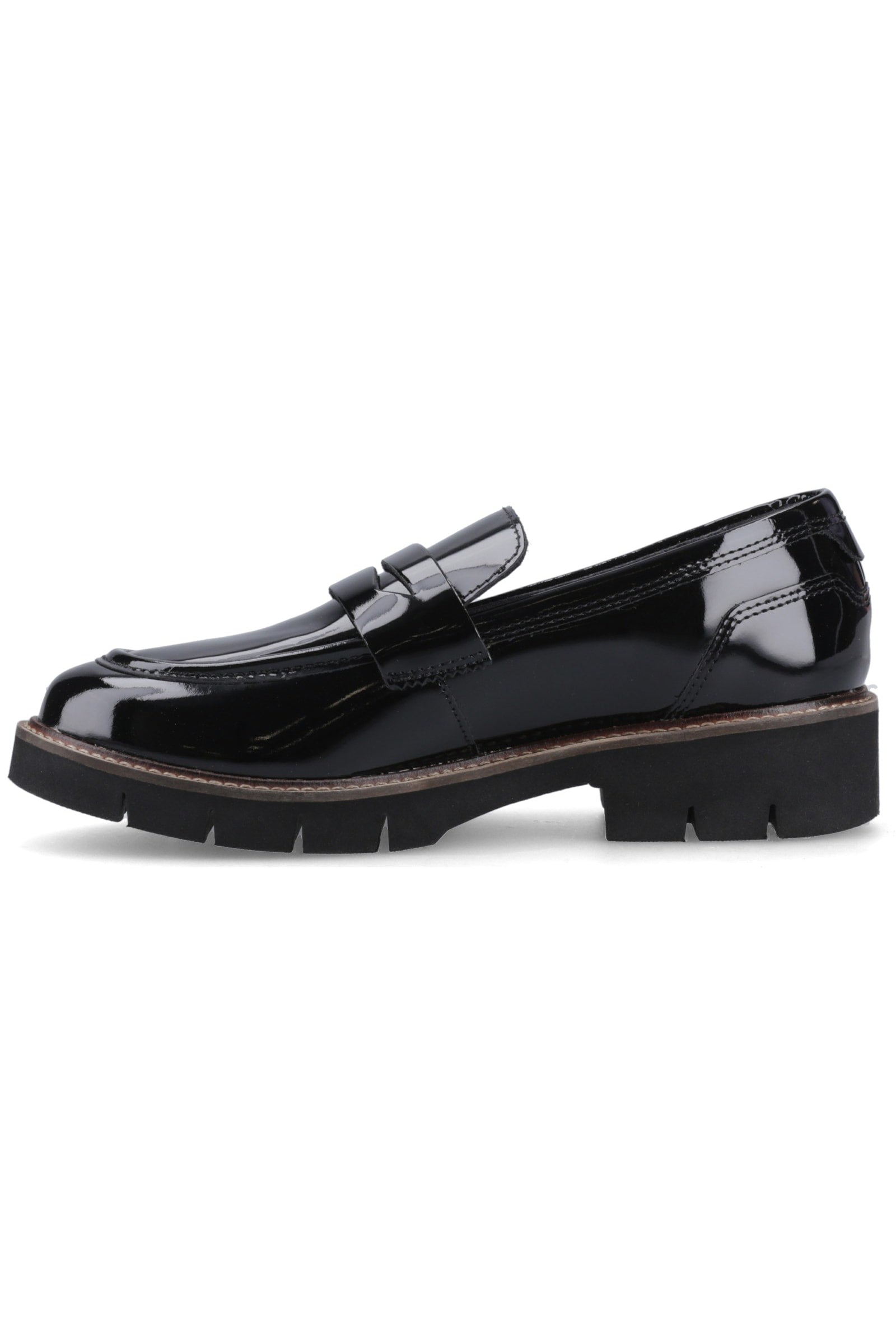 Pod Kaltin Damen Schwarze Farbe Lackleder Loafer