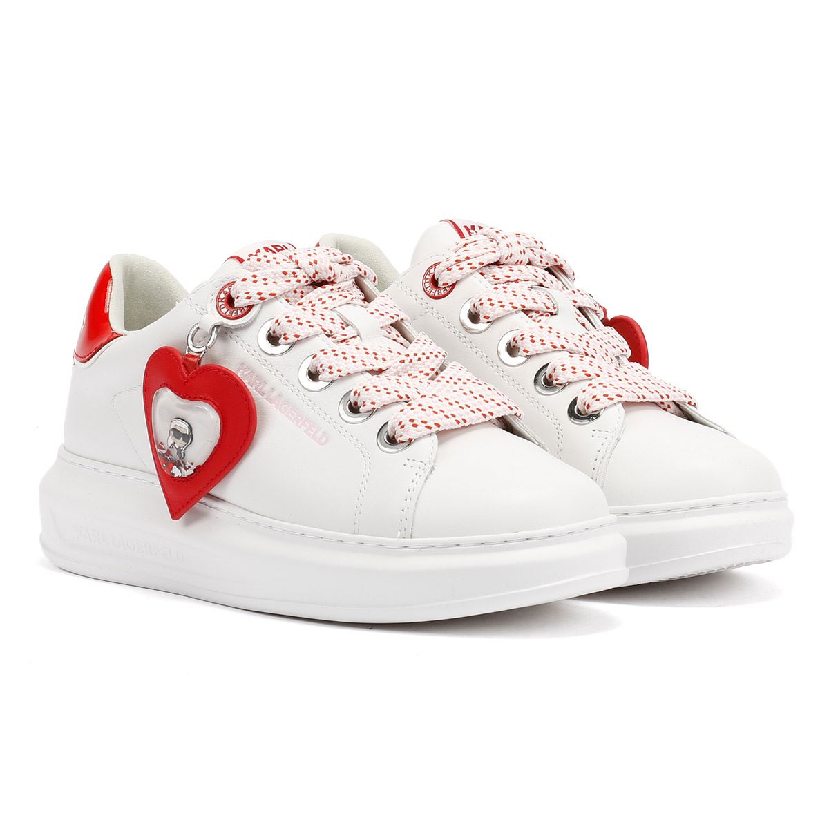 Karl Lagerfeld Kapri Valentine Pendant Damen Sneaker Aus Weißem Leder