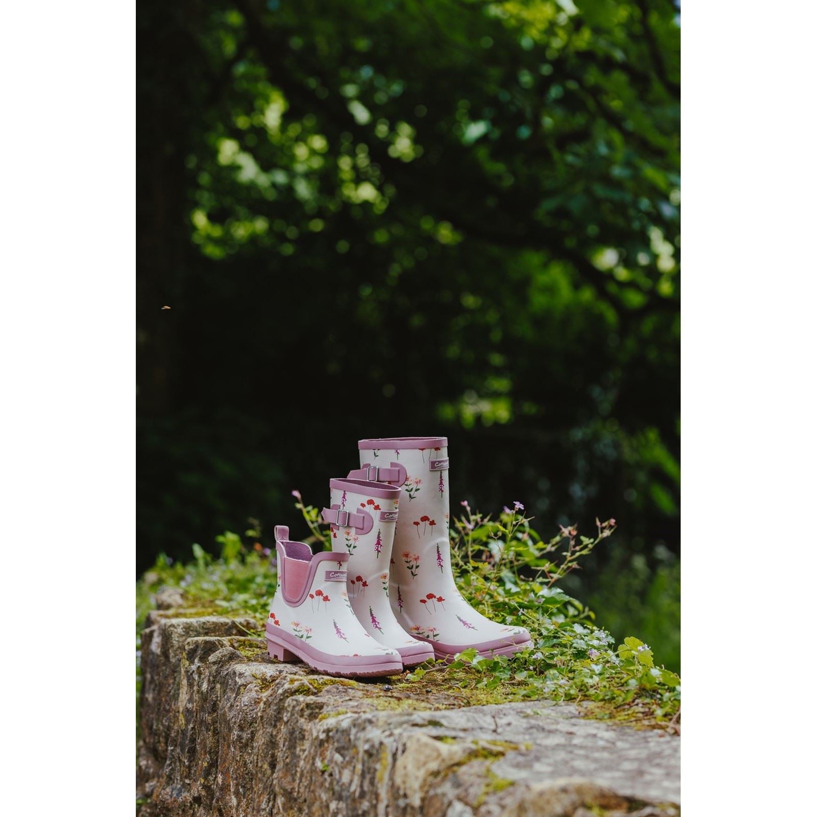 Cotswold Wildflower Ankle Damen Gummistiefel In Pink