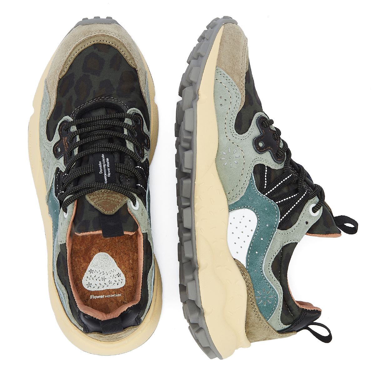Flower Mountain Yamano 3 Schwarze Farbe/Graue Wildleder-Sneakers