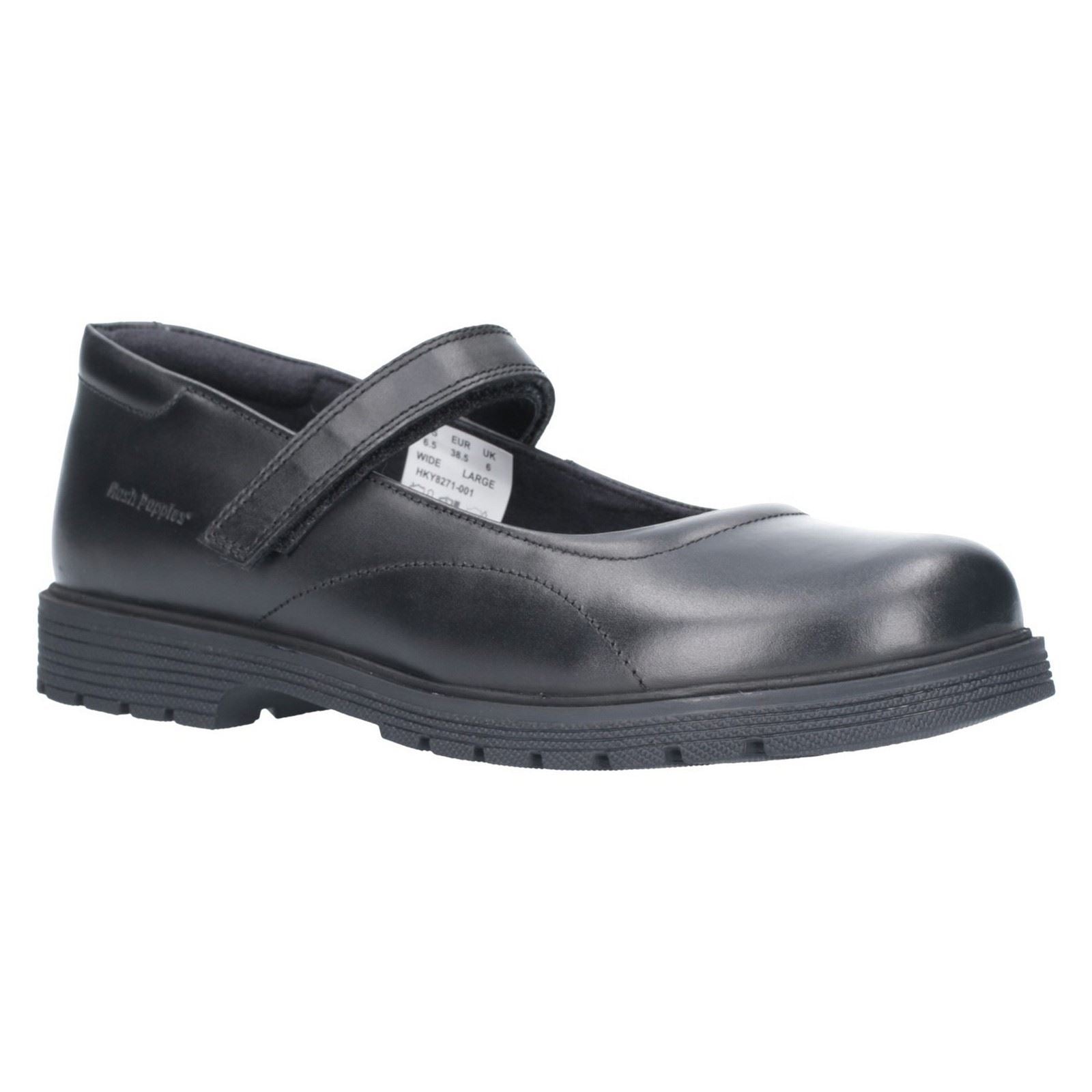 Hush Puppies Tally Senior Mädchenschuhe Aus Schwarzem Leder