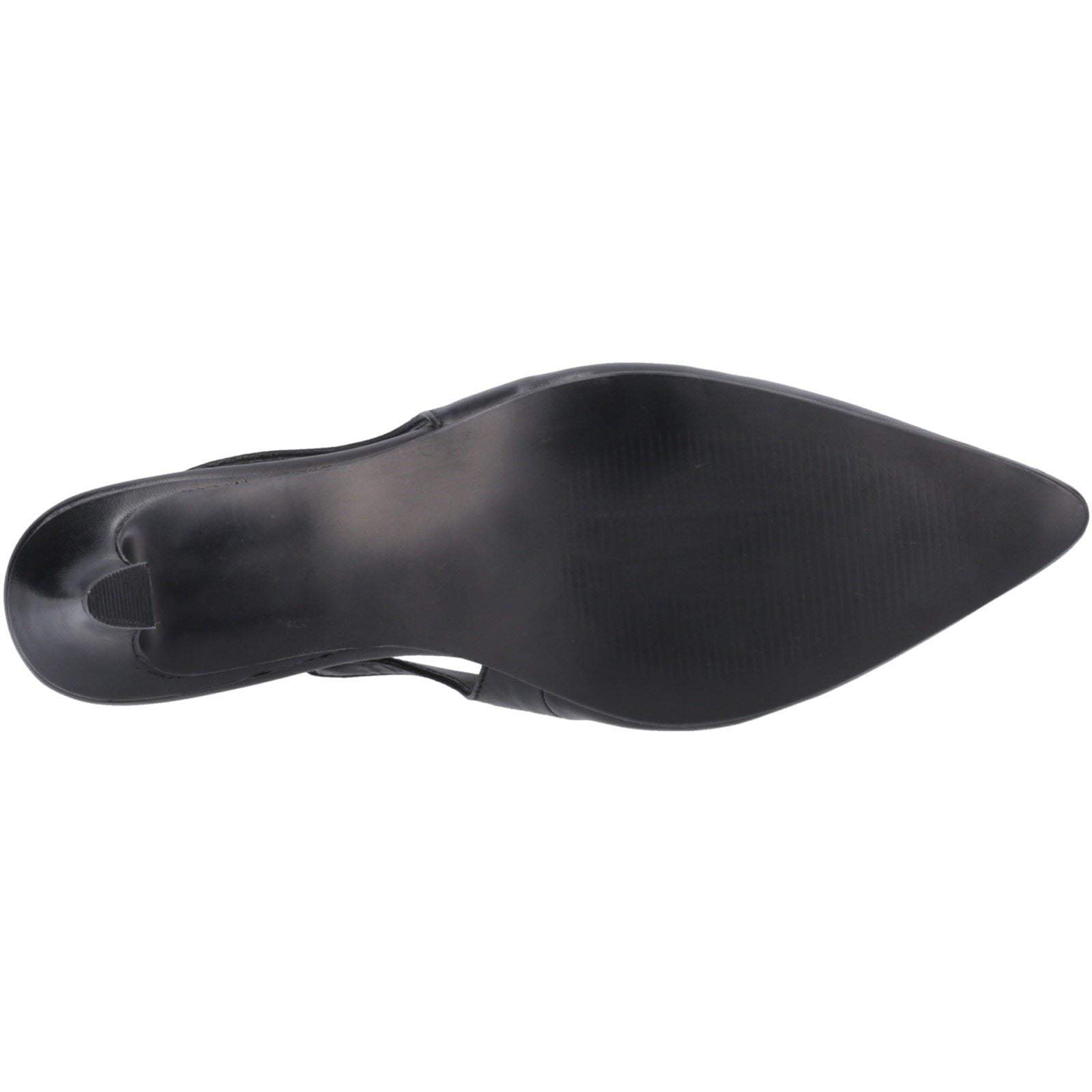 Hush Puppies Nahla Damen schwarze spitz zulaufende Slingback Schuhe aus Leder