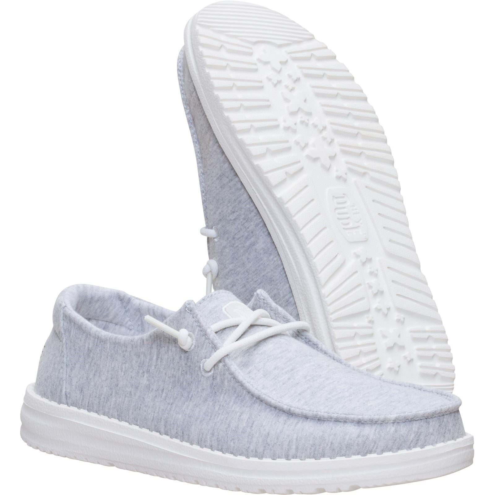 HEYDUDE Wendy Stretch Jersey Textil Damen Hellgraue Loafer