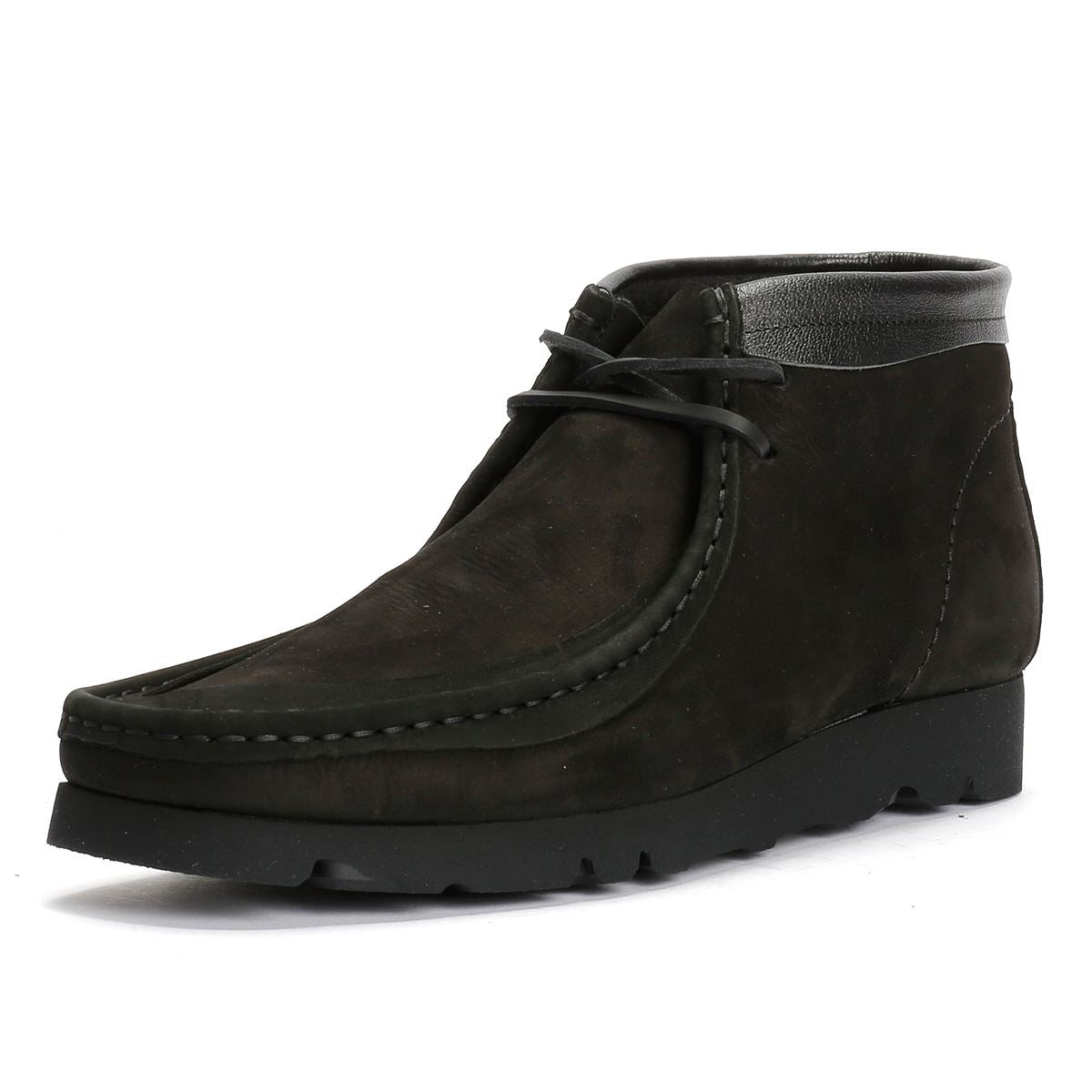 Clarks Originals Wallabee Combi Leder Herren Schwarze Stiefel