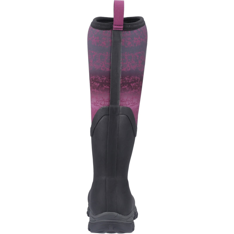 Muck Boots Arctic Sport II Tall Damen Gummistiefel in Schwarz/Magenta Verlauf für den Winter bis zum Knie