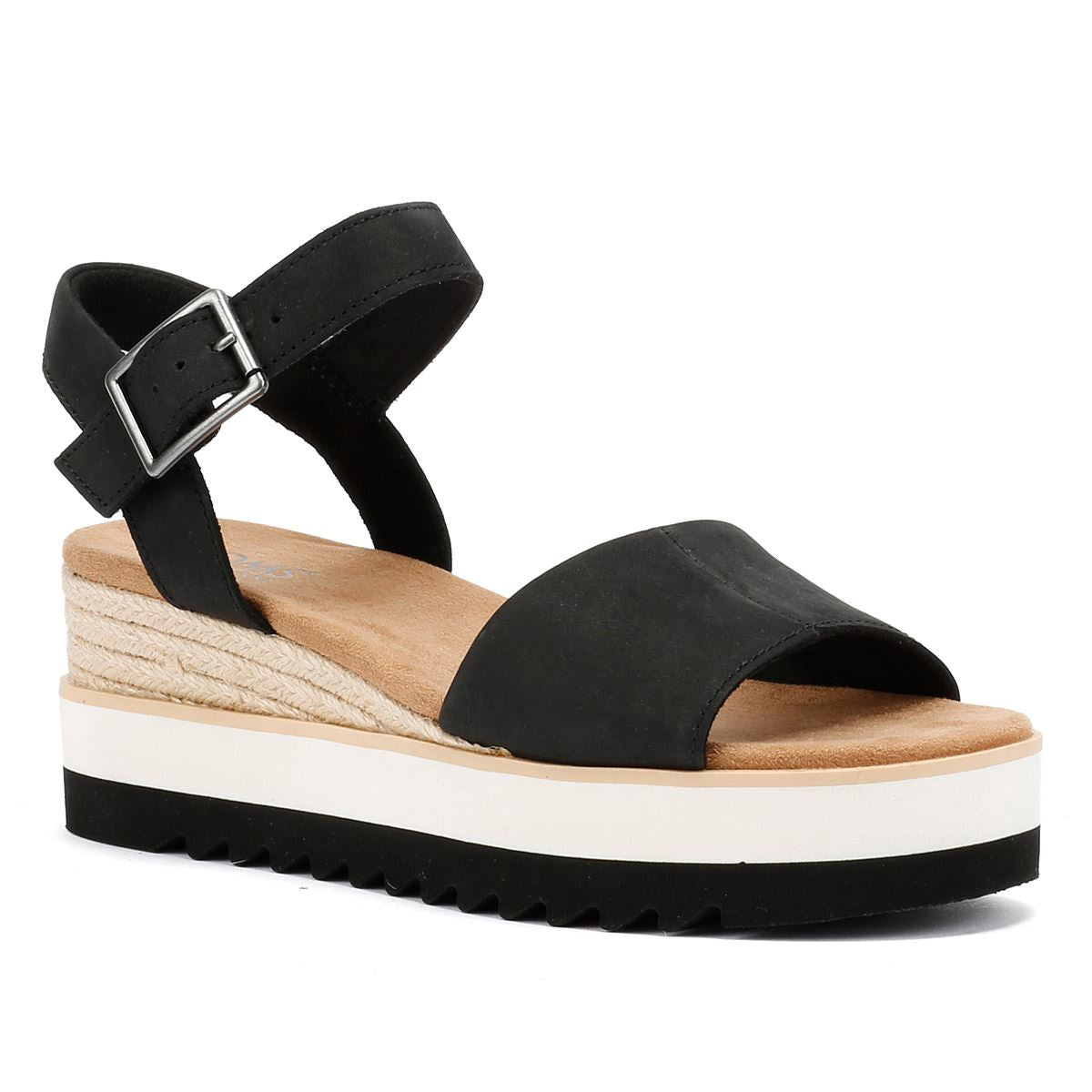 TOMS Diana Damen Keilabsatzschuhe Aus Schwarzem Leder