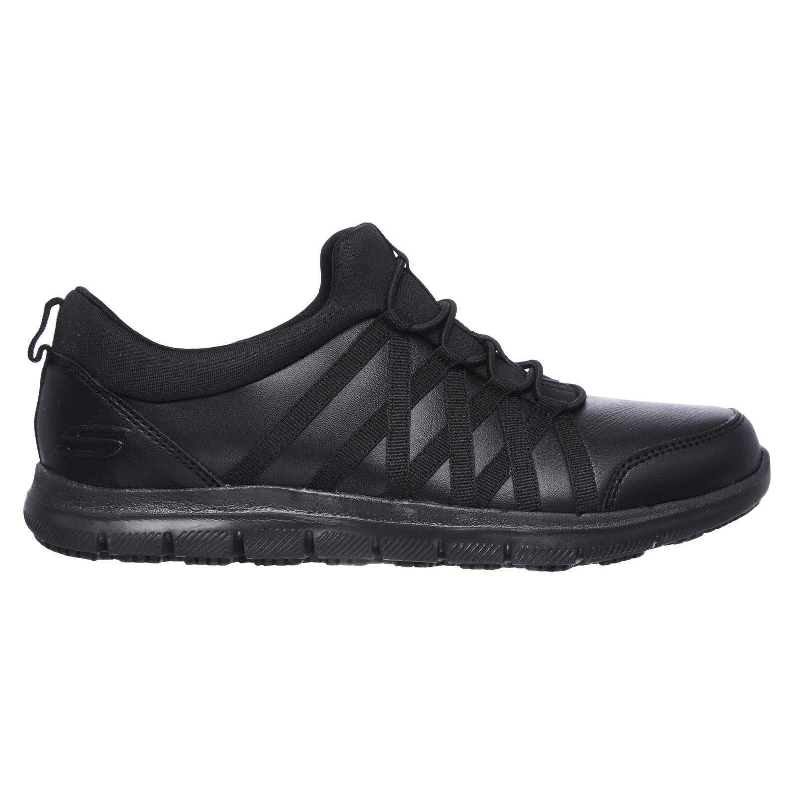Skechers Workwear Ghenter Dagsby Damen Sneaker aus Schwarzem Leder