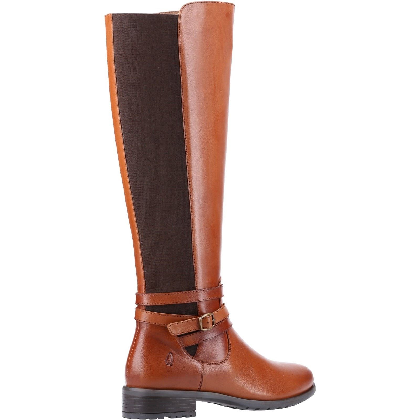 Hush Puppies Vanessa Damen Kniehohe Stiefel aus Braunem Leder mit Absatz