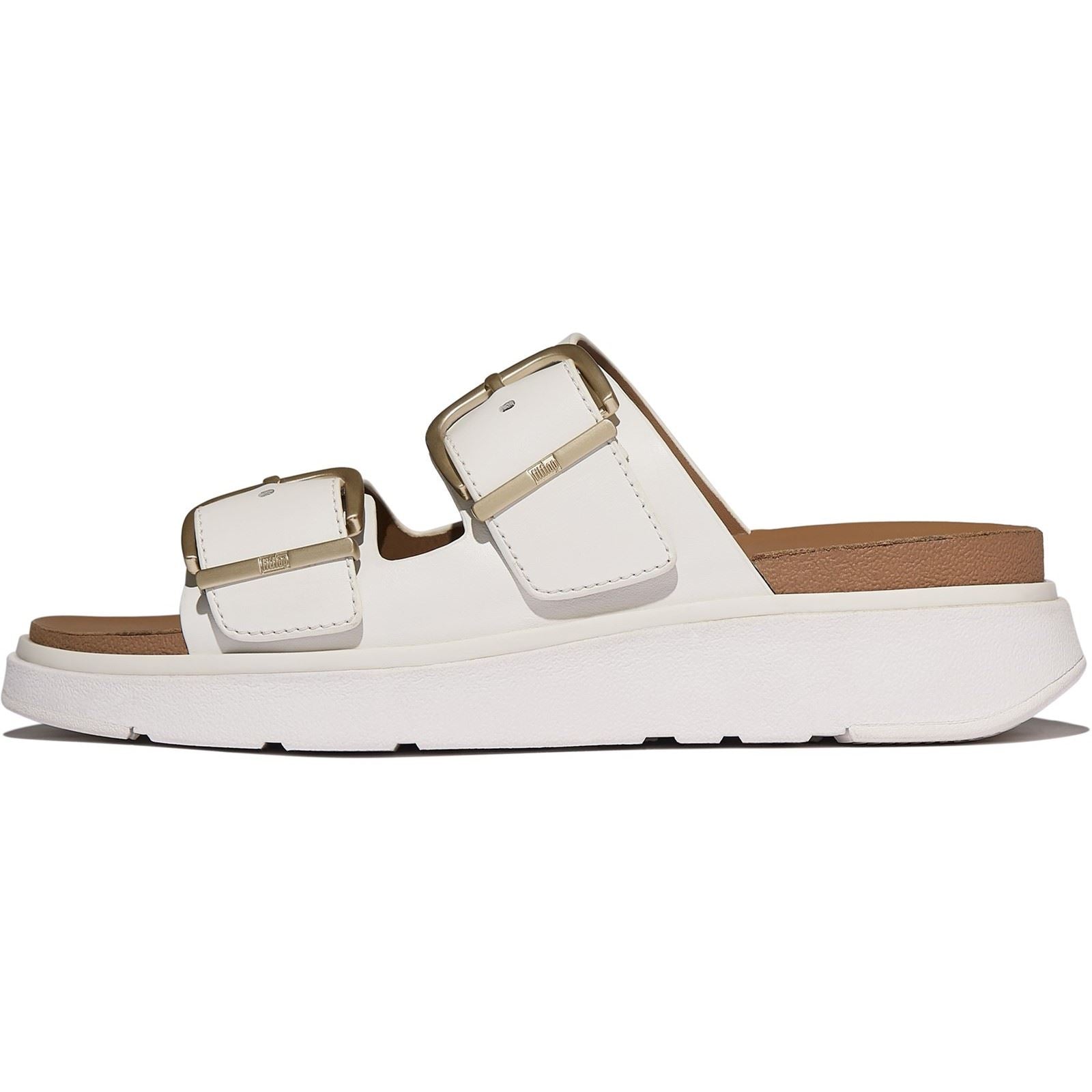 Fitflop Gen-FF Two-Bar Leder Damen Urban Weiße Sandalen