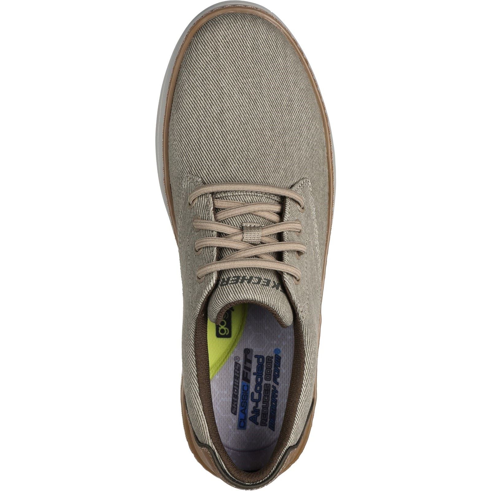Skechers Hyland Ratner Herren Halbschuhe Aus Baumwolle In Khaki Mit Schnürung