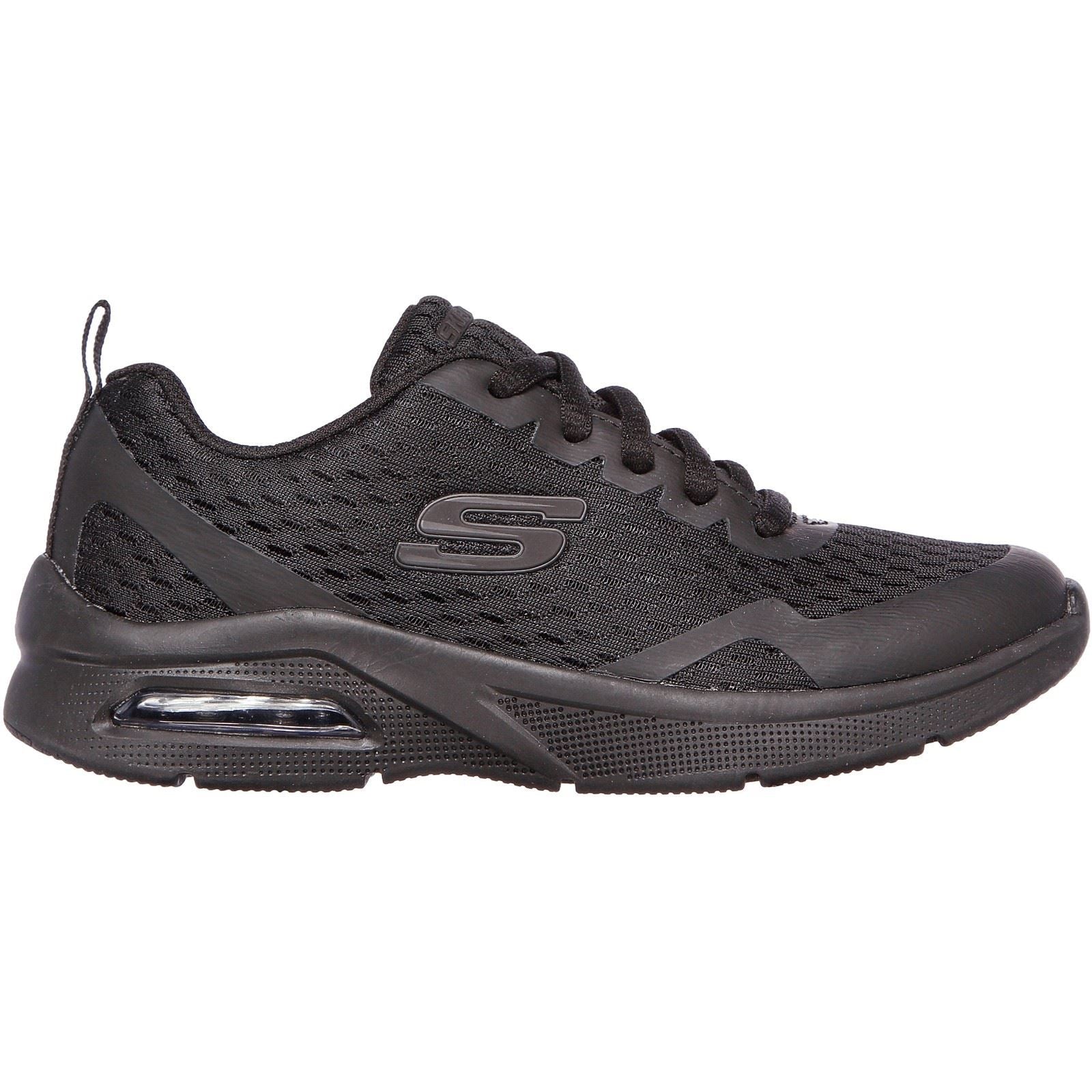 Skechers Microspec Max Jungen Sneaker Aus Schwarzem Polyestertextil & Besatz