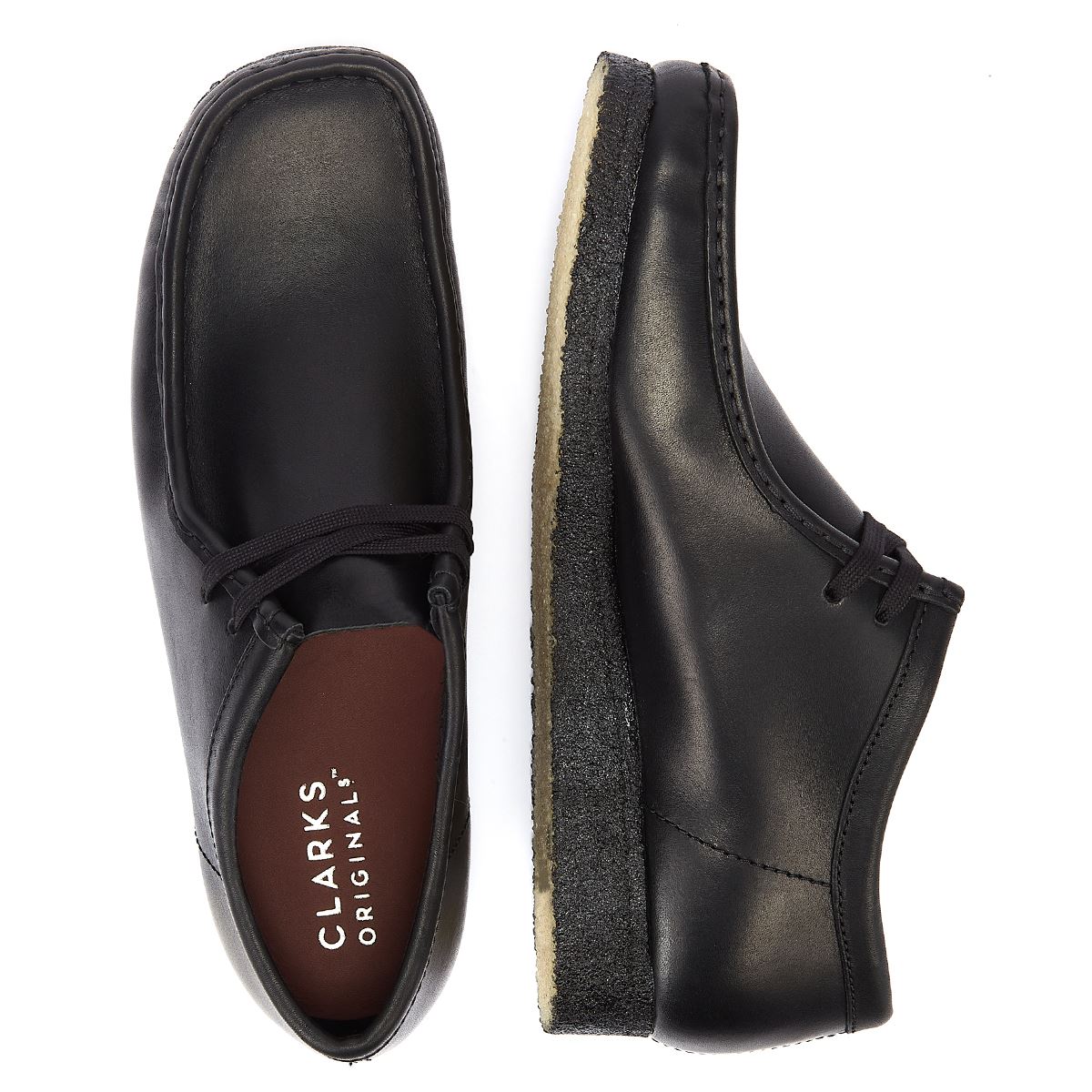Clarks Wallabee Leder Herren Schnürschuhe In Schwarz