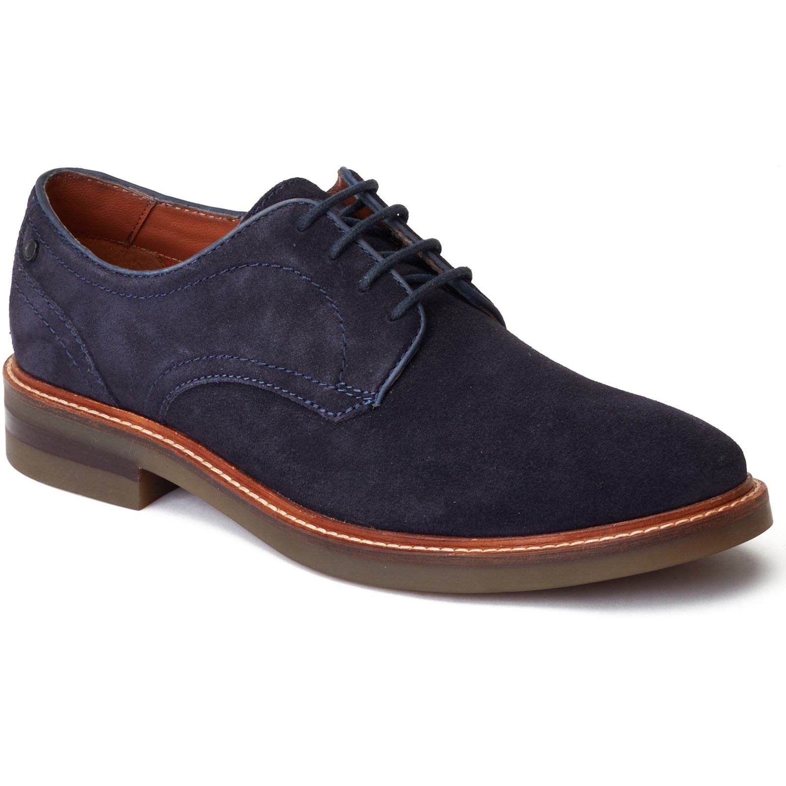 Base London Mawley Leder Herren Marine Oxford Schuhe