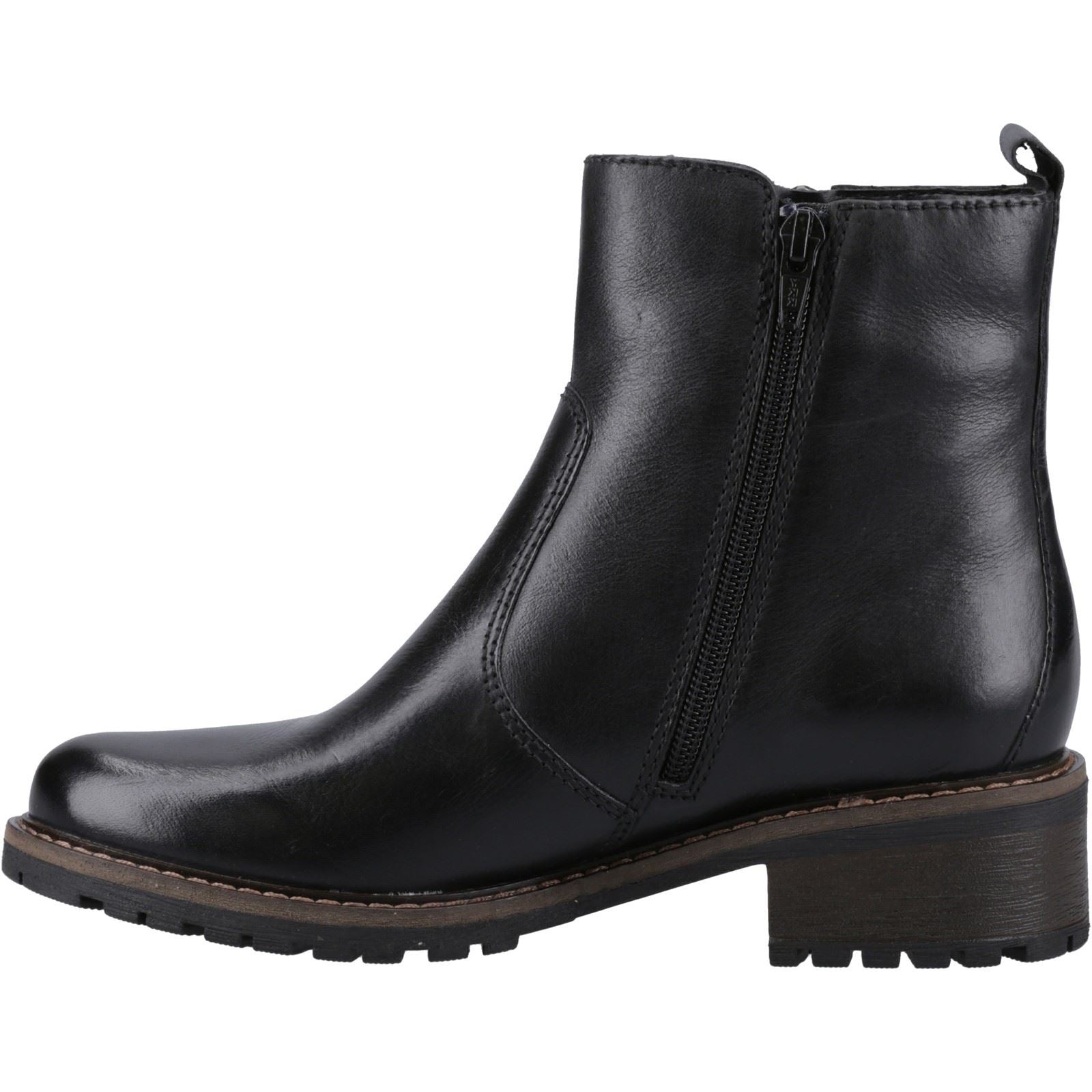 Hush Puppies Pippa Leder Damen Schwarze Stiefel