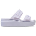 Crocs Brooklyn Buckle Low Wedge Damen Sandalen Lila Mond