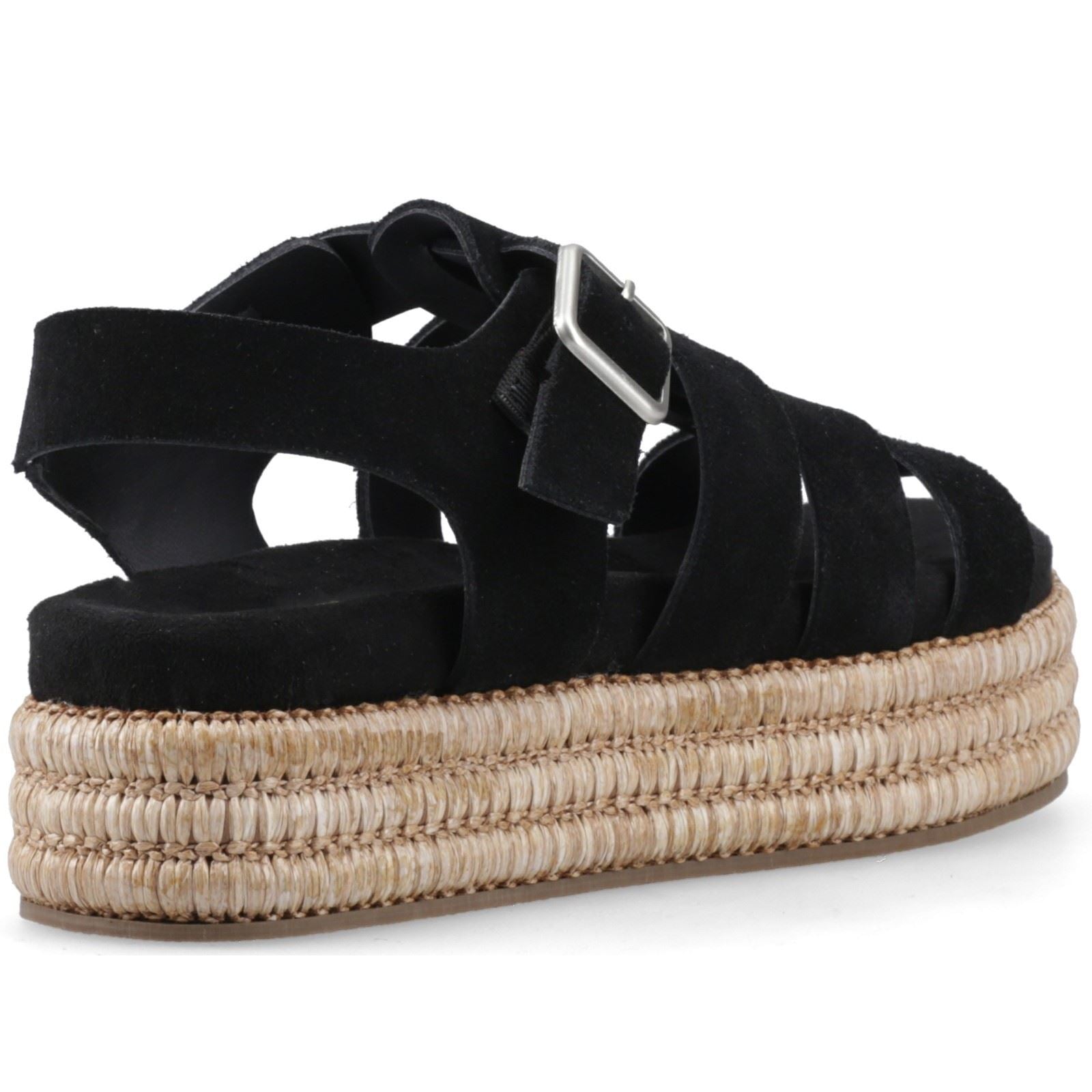 Hush Puppies Rosetta Gladiator Leder Frauen Schwarz/Braun Sandalen