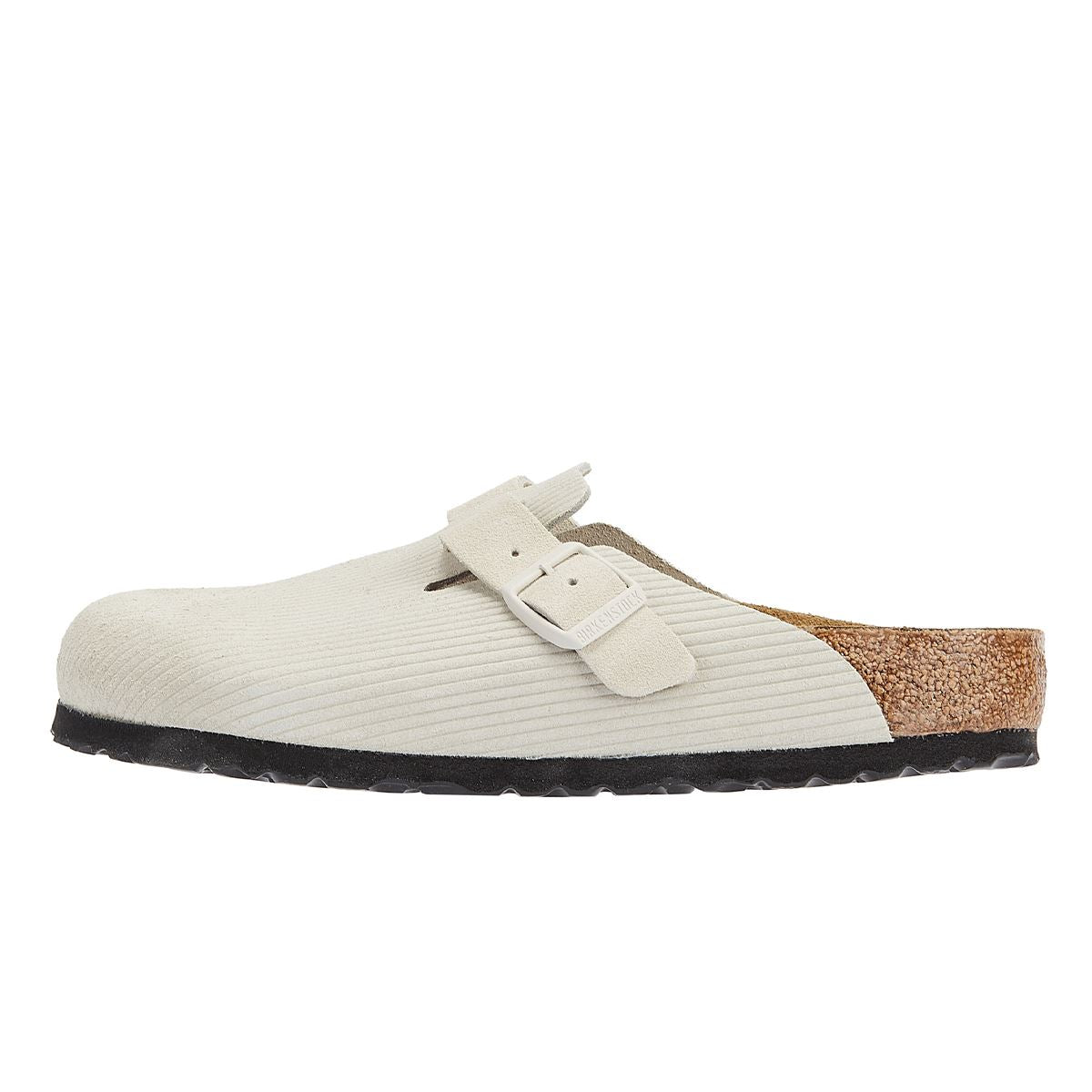 Birkenstock Boston Corduroy Antik Clog Damenschuhe In Weiß, Bequeme Schuhe