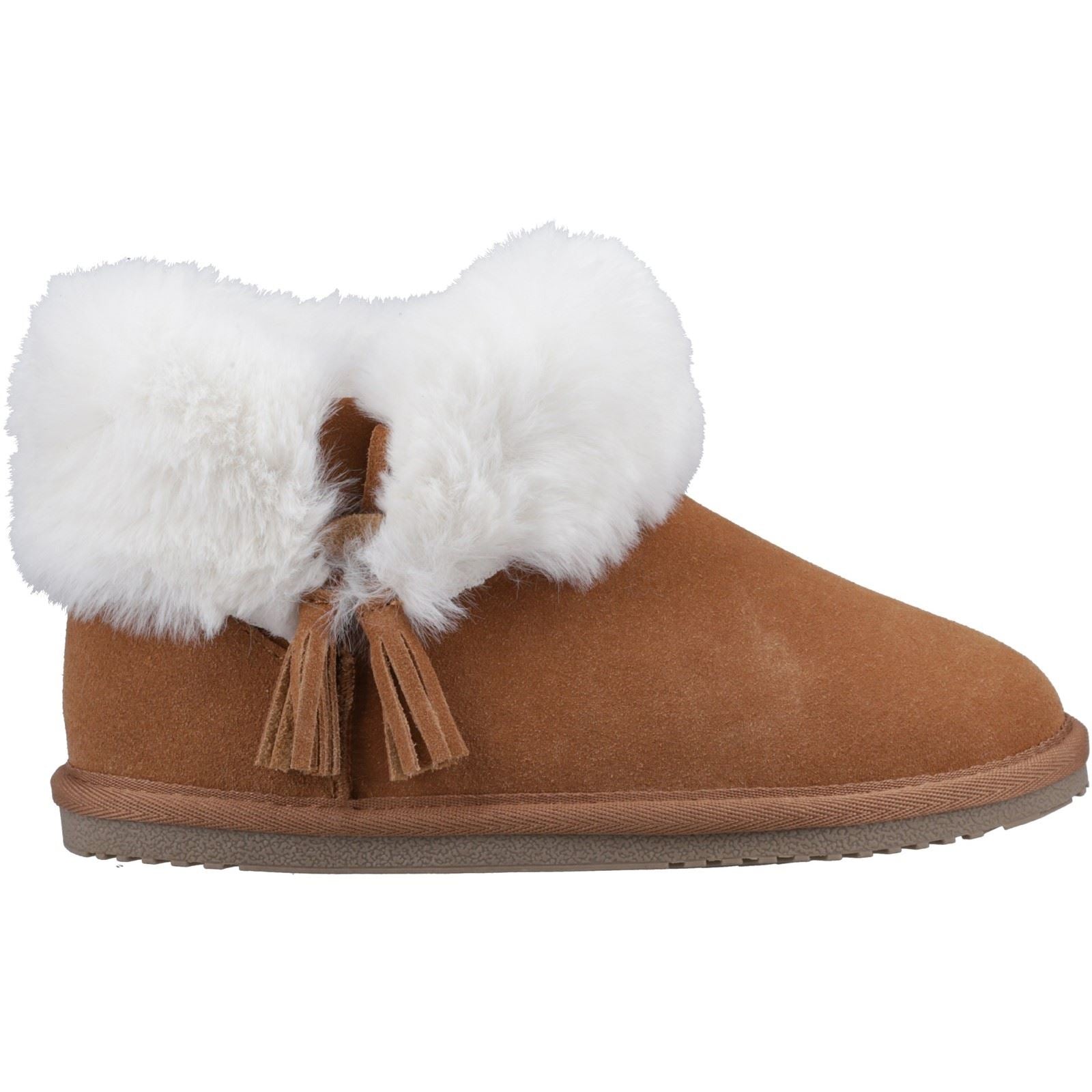 Hush Puppies Ayana Faux Fur Damenhausschuhe In Hellbraun