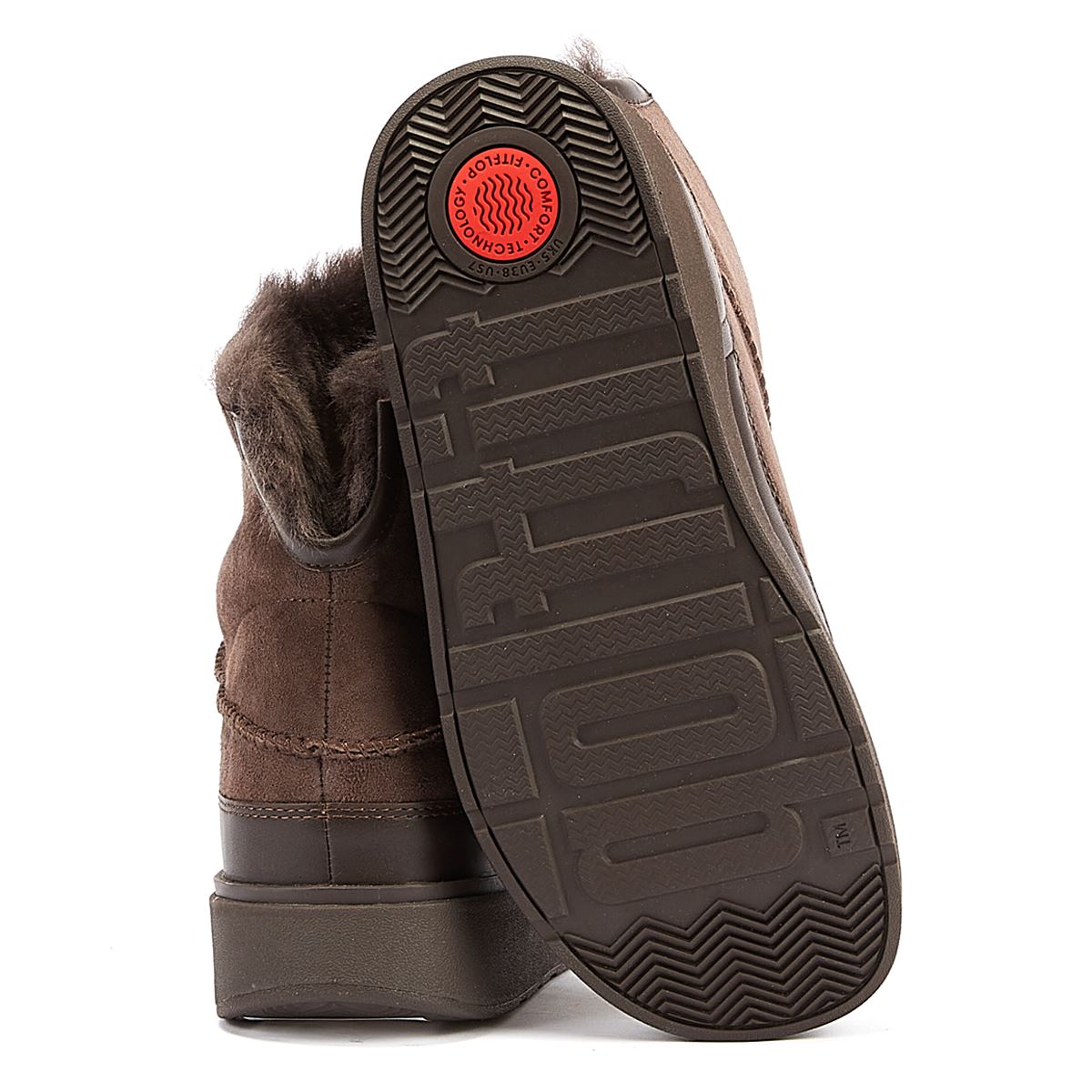 FitFlop Lammfell Damenstiefel In Schokoladenfarbe