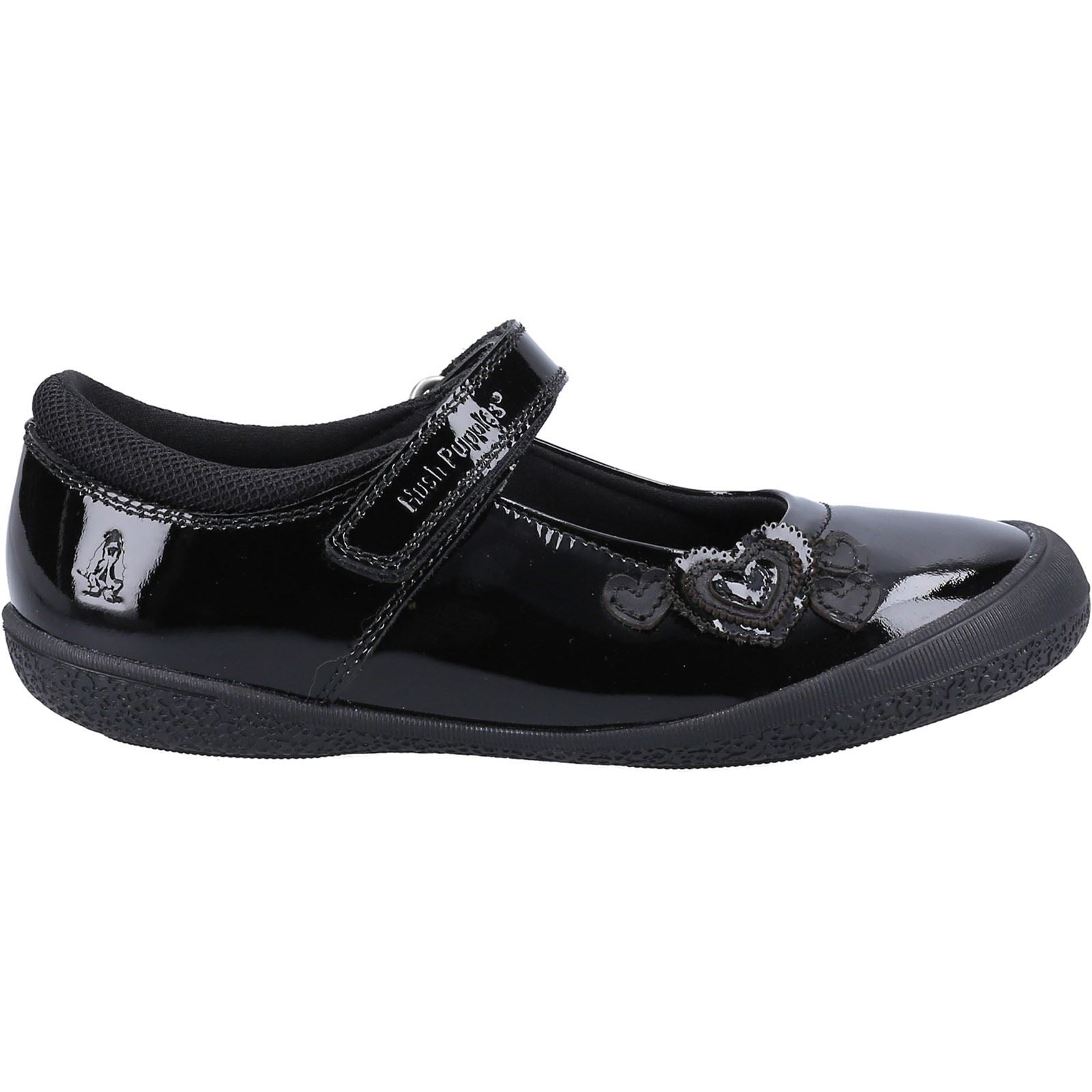 Hush Puppies ROSANNA PATENT JUNIOR Mädchenschuhe Aus Schwarzem Leder