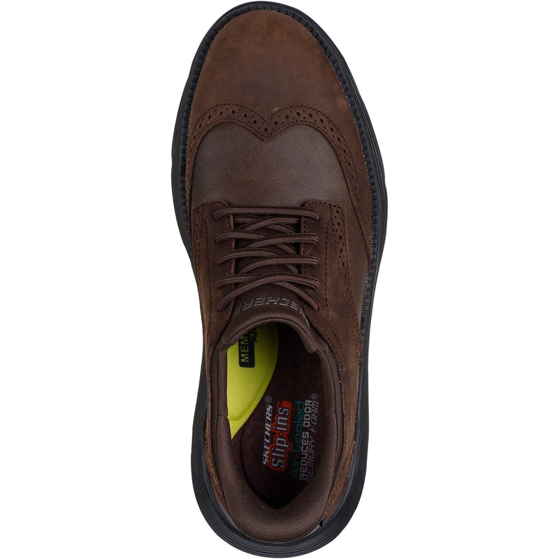 Skechers Garza Sully Herren Lederschuhe In Kakao Zum Schnüren