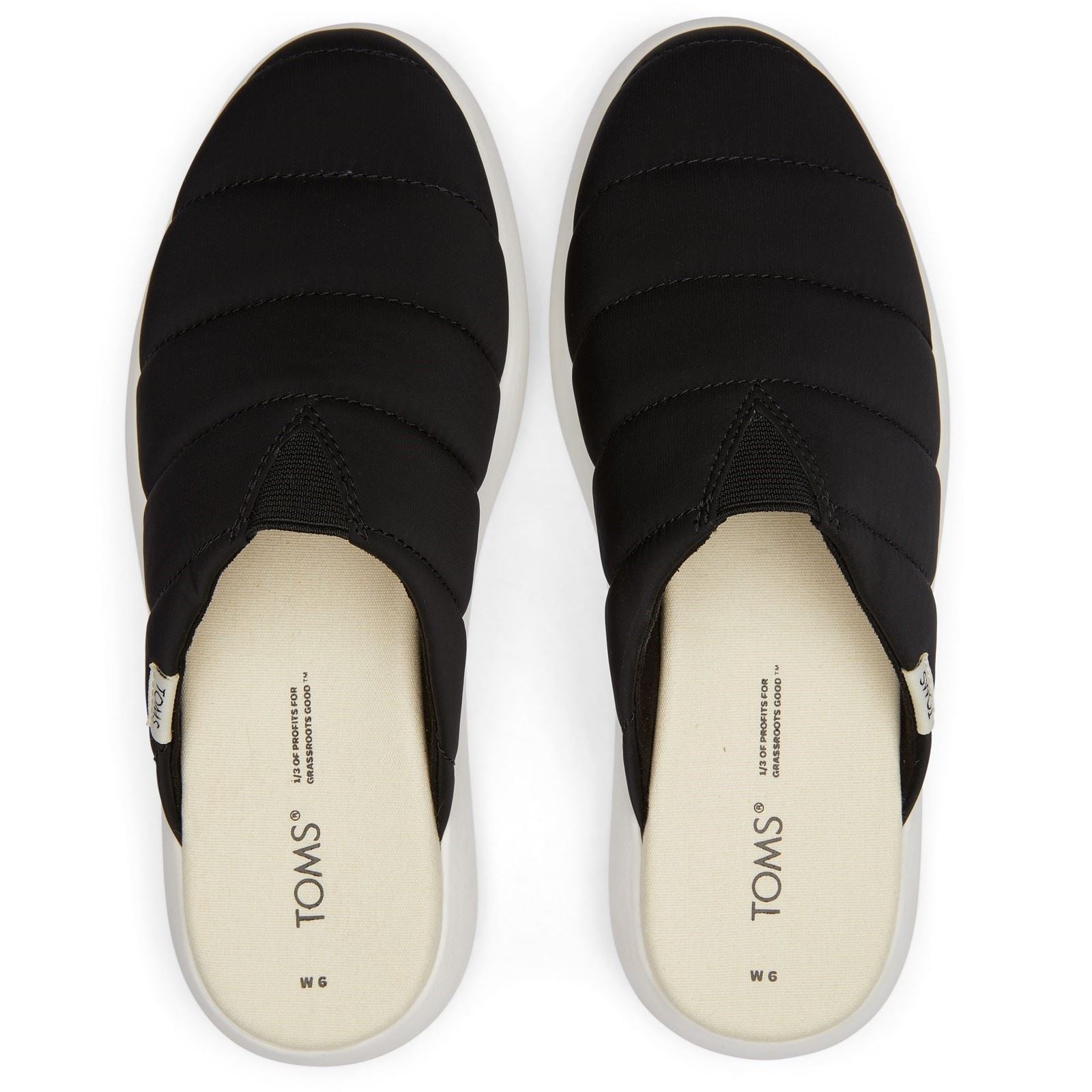 TOMS Alpargata Mallow Nylon Damen Schwarze Pantoletten