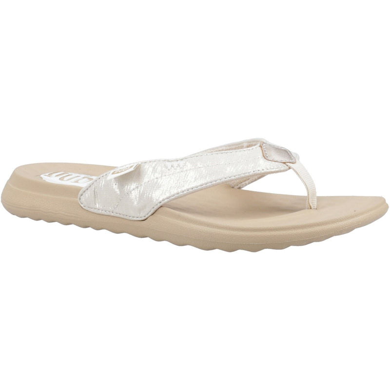 HEYDUDE Christi Flip Classic Damen Gold Sandalen