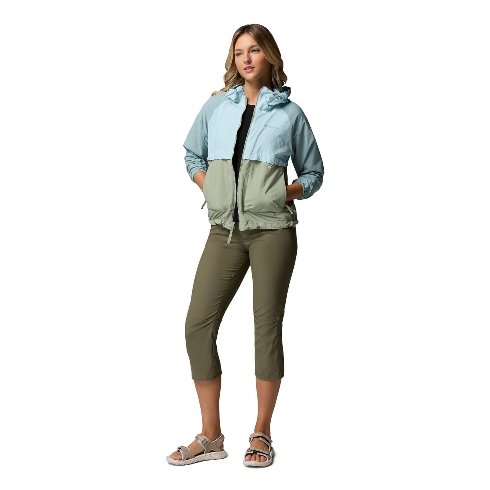 Columbia Spire Valley Damen Grüne Windbreaker-Jacken