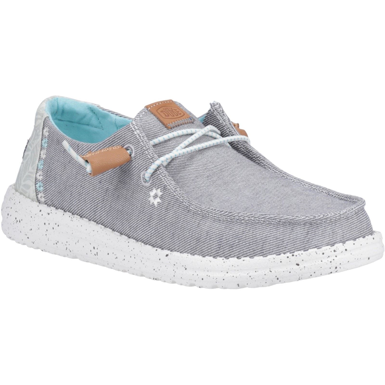 HEYDUDE Wendy Heathered Slub Tropical Damen-Graue Loafer
