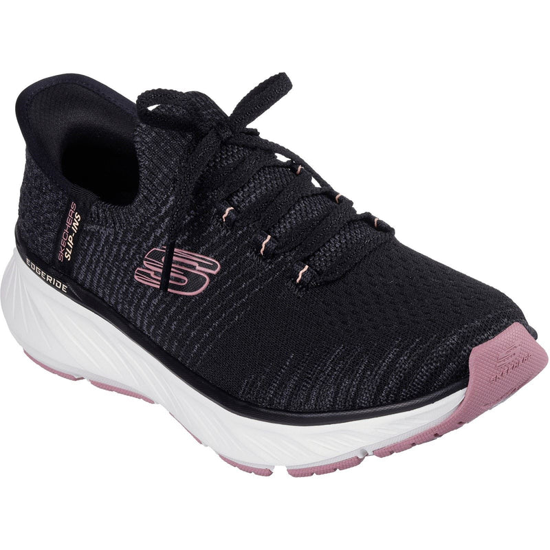 Skechers Edgeride Impression Damen Stoffschuhe In Schwarz/Rosa