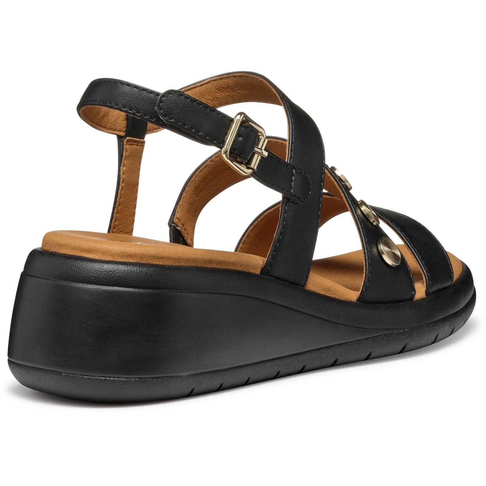 Geox D MELICONIA Synthetische Polyurethan Damen Schwarze Farbe Keilabsätze