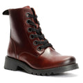 Fly London Ragi Leder Damen Rote Stiefel