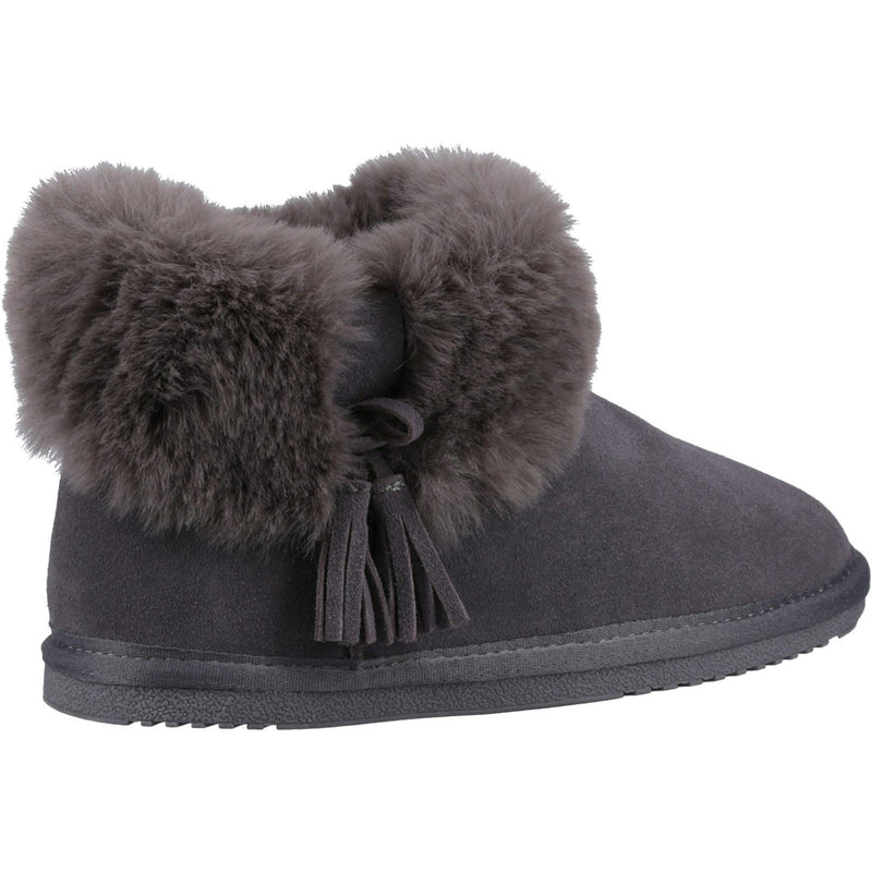 Hush Puppies Ayana Faux Fur Damen Hausschuhe In Grau