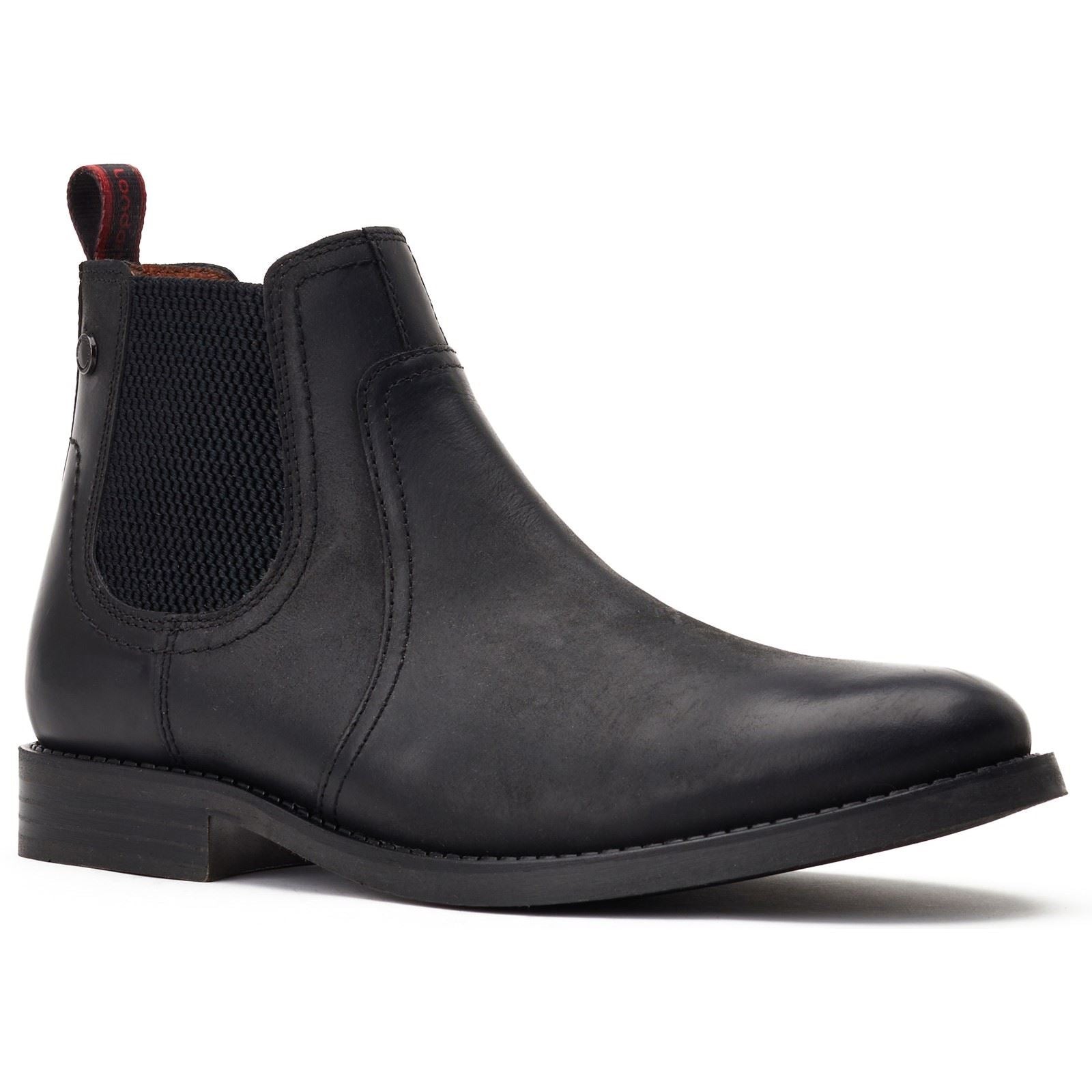 Base London Bateman Leder Herren Schwarze Stiefel