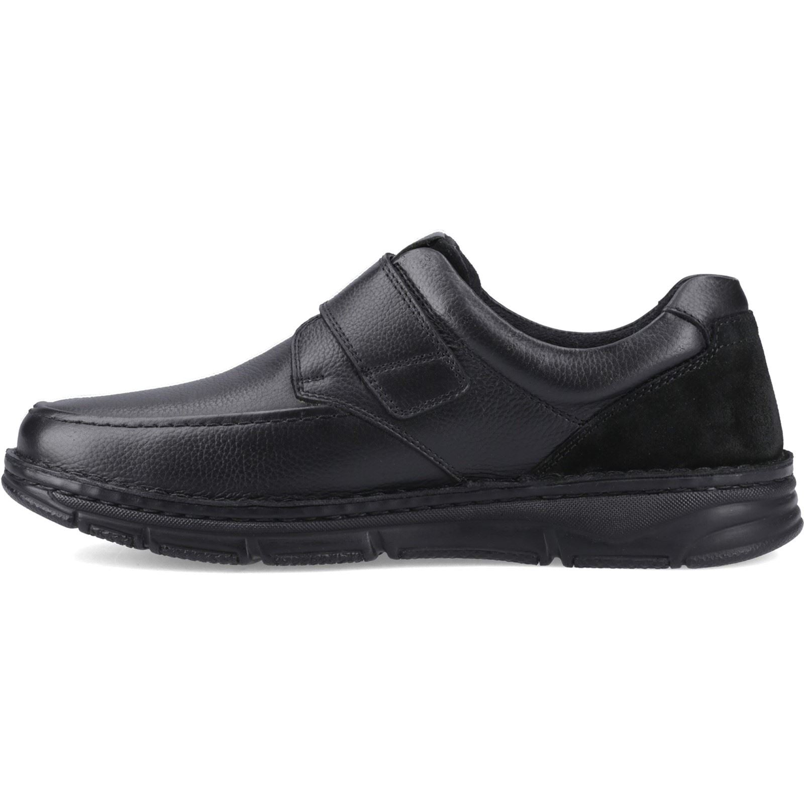 Hush Puppies Forde Touch Fastening Leder Herren Schwarze Loafer