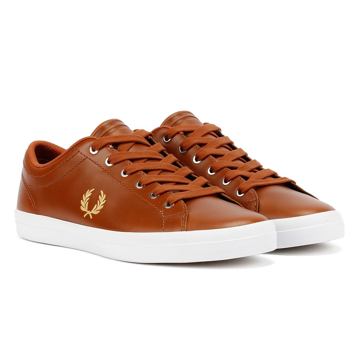 Fred Perry Baseline Herren Ledersneaker In Braun