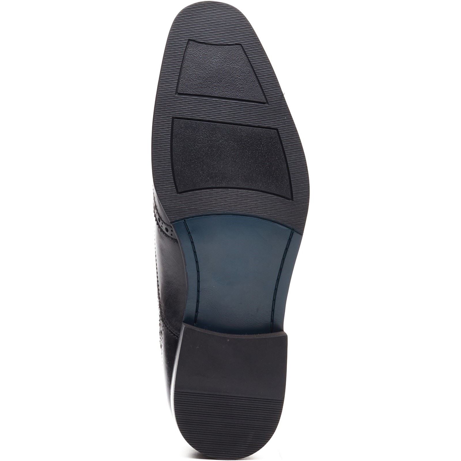 Base London Steeple Brogue Leder Herren Schwarze Brogues Schuhe