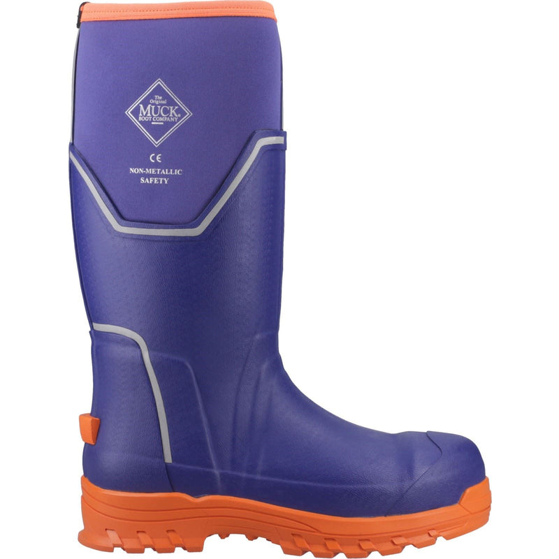 Muck Boots Grit S5 Herren Gummistiefel in Blau/Orange