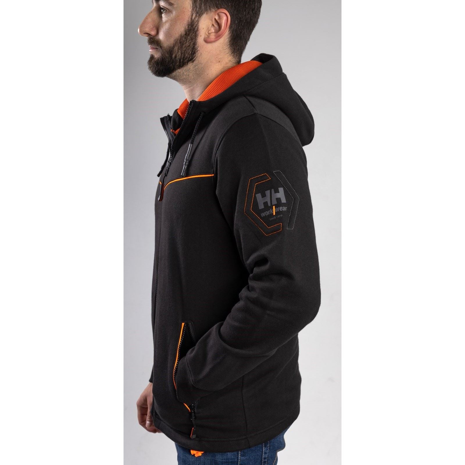 Helly Hansen Workwear Chelsea Evolution Baumwolle Herren Schwarzes Kapuzensweatshirt