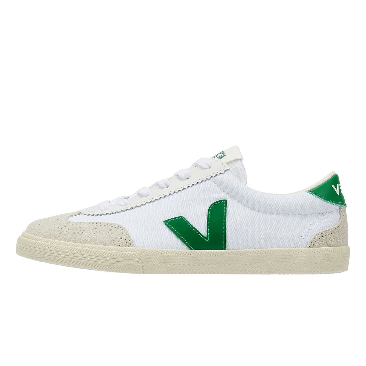 Veja Volley Emeraude Damen-Sneaker Aus Weißem/Smaragd-Wildleder