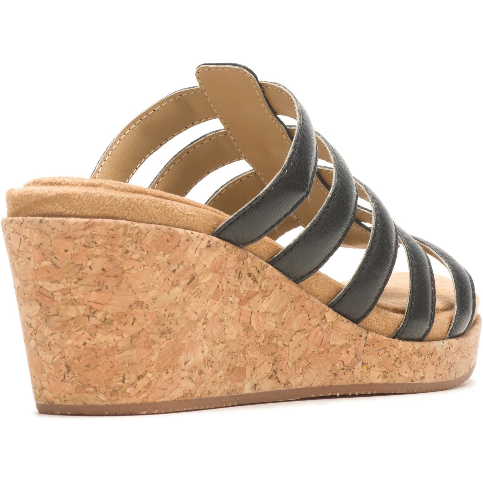 Hush Puppies Willow Slide Damen Keilabsatzschuhe Aus Schwarzem Leder
