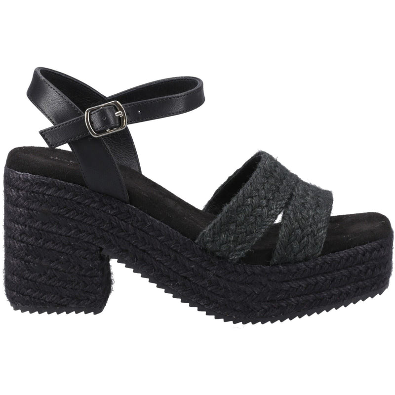 Hush Puppies Jamelia Espadrille Heel Damen Sandalen In Schwarz