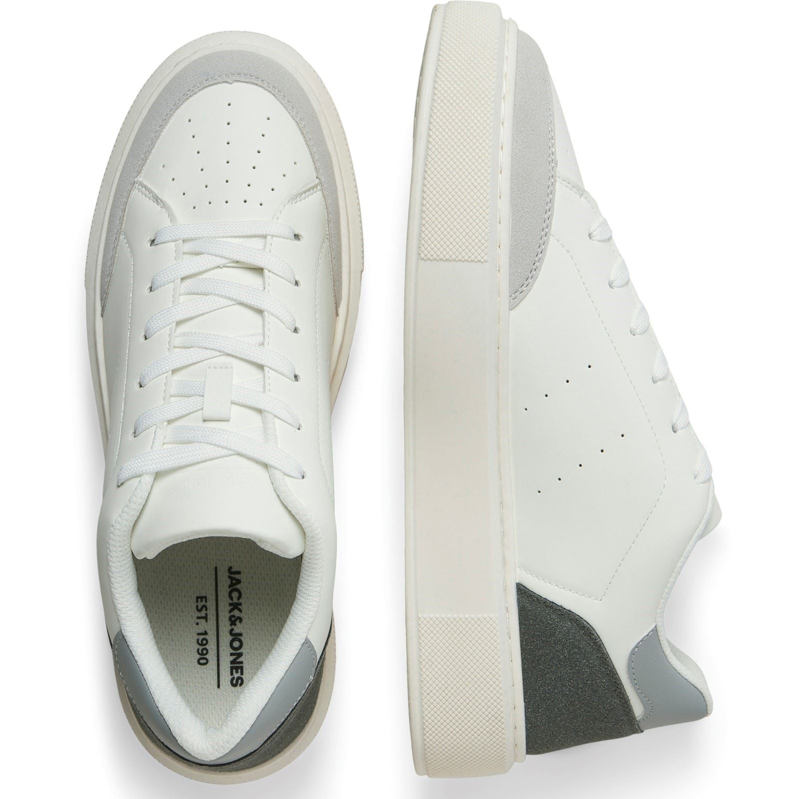 Jack & Jones Aspire Court Herren Sneakers Aus Polyurethan In Weiß/Vapour Blue/Castlerock