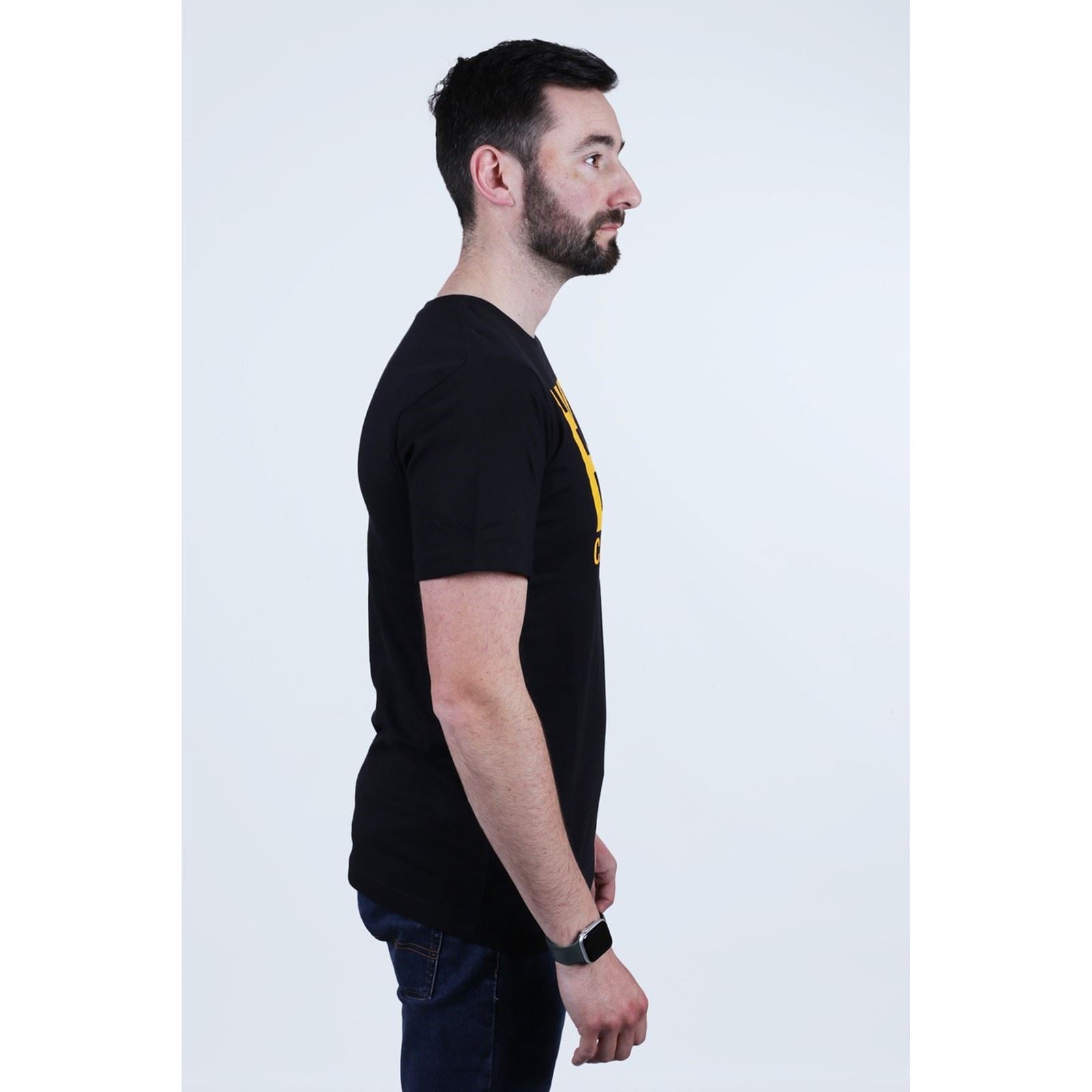 Caterpillar Heavy Duty Baumwoll Männer Schwarze Farbe Kurzarm-T-Shirts