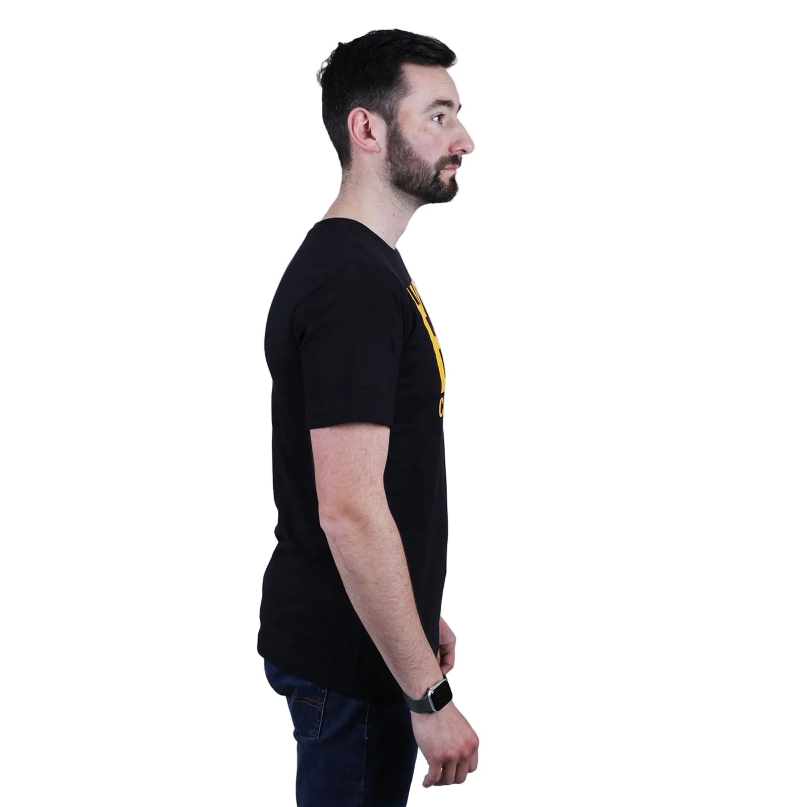 Caterpillar Heavy Duty Baumwoll Männer Schwarze Farbe Kurzarm-T-Shirts