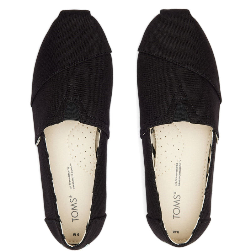 TOMS Alpargata 100% Baumwolle Damen-Schwarze Farbespadrilles