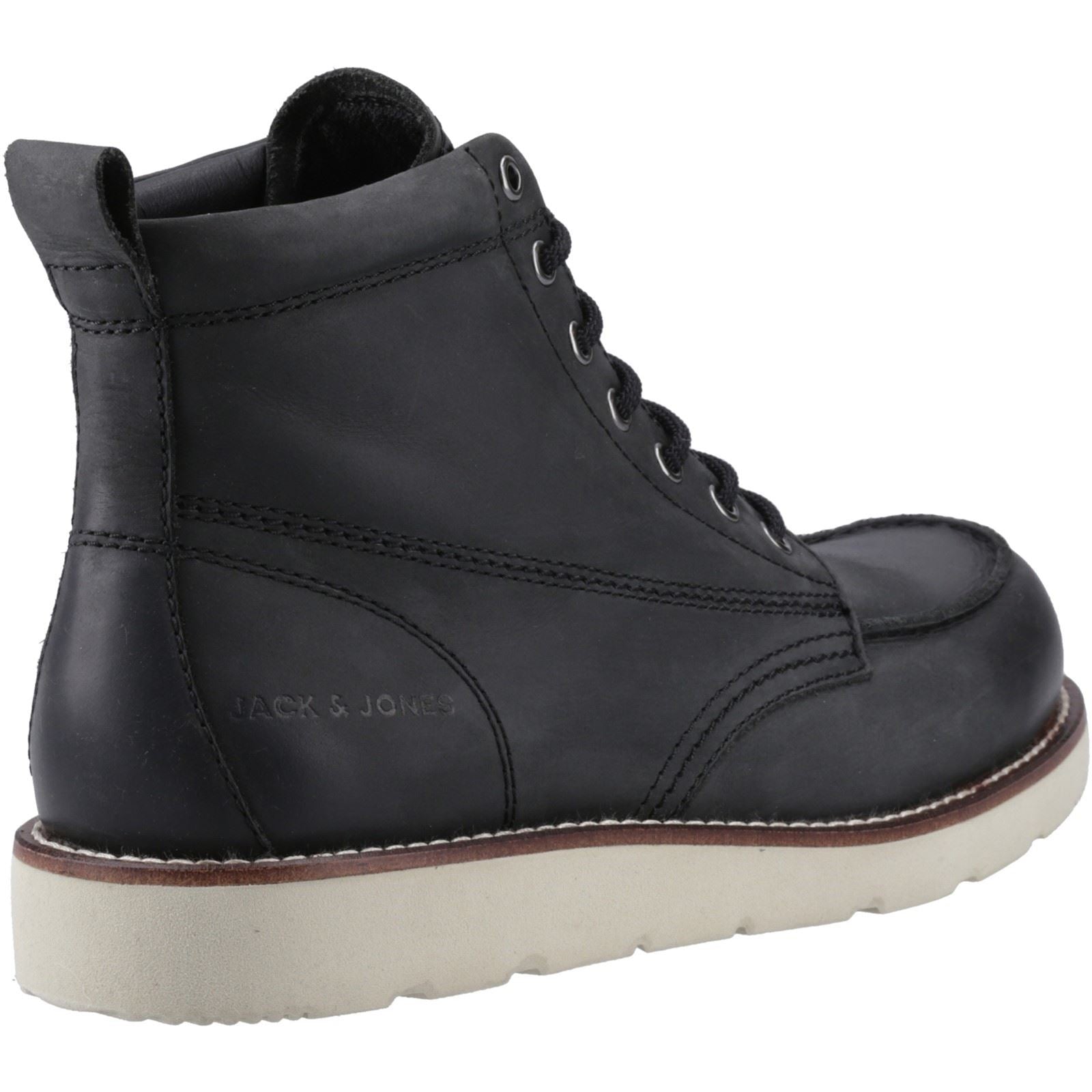 Jack & Jones Toronto Herren Schwarze Farbe Leder Knöchelstiefel